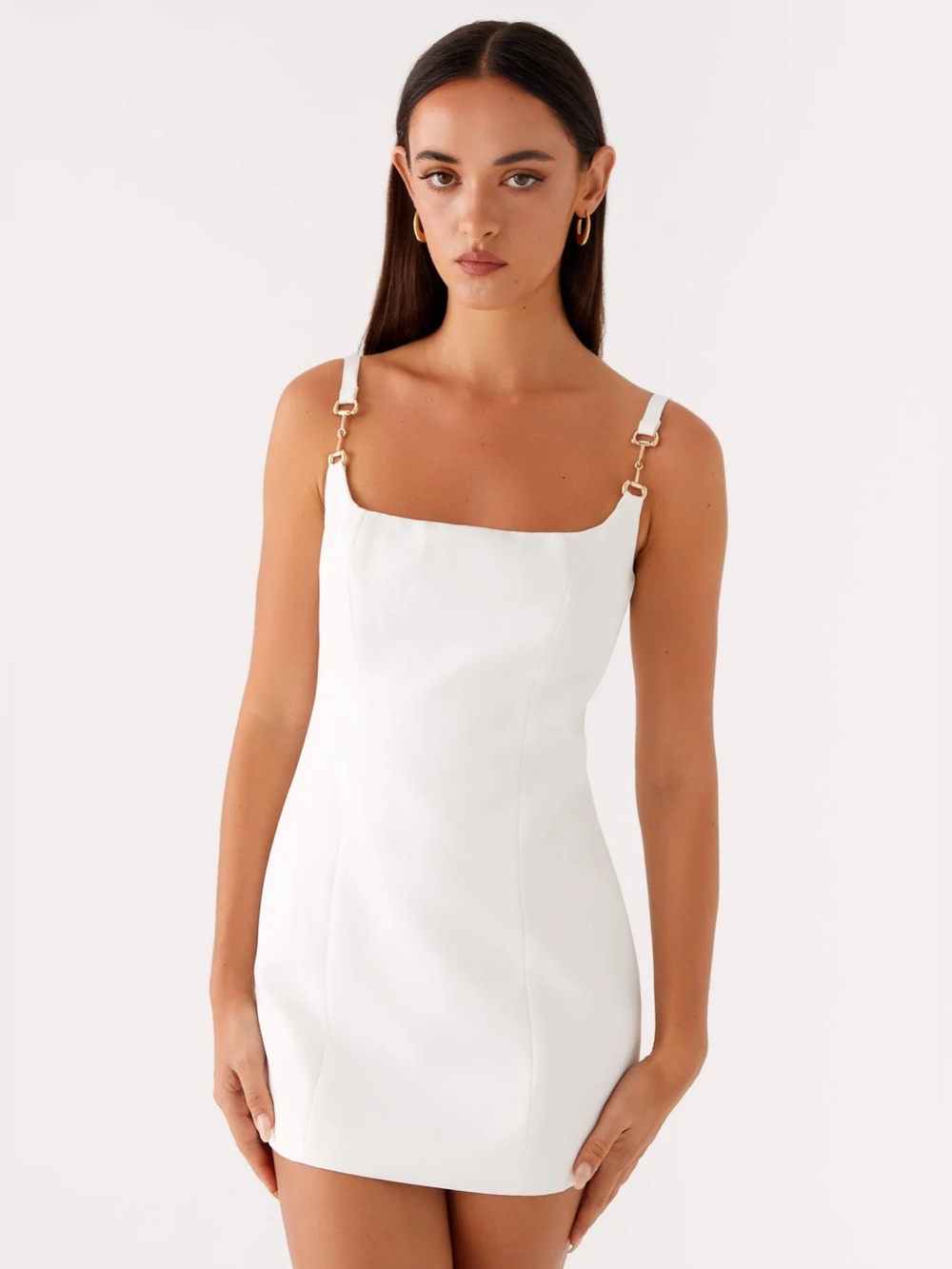 Peppermayo White Aretha Mini Dress Gold Hardware Camisole Cocktail - 6/M